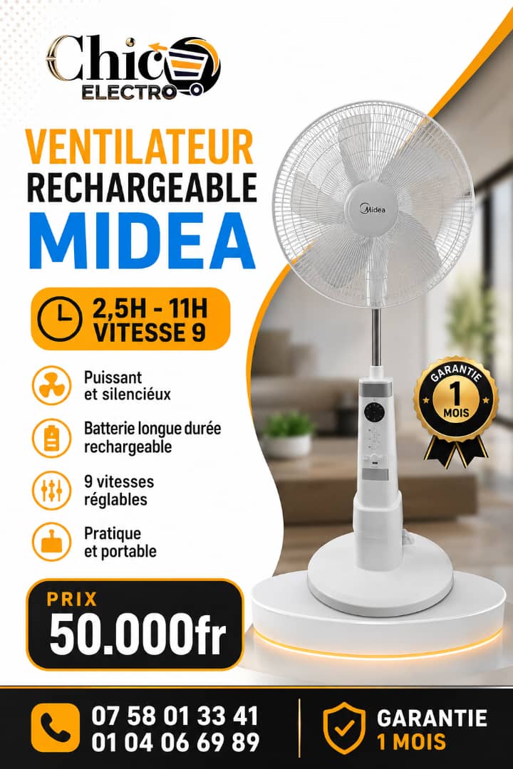 VENTILATEUR RECHARGEABLE MIDEA