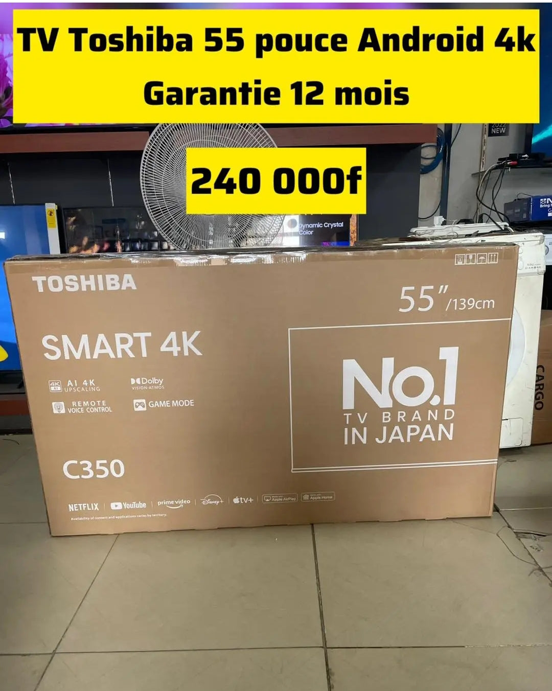 TÉLÉVISION CONNECTÉE TOSHIBA 55 POUCES UHD4K