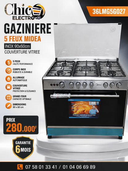 GAZINIÈRE MIDEA 5 FEUX