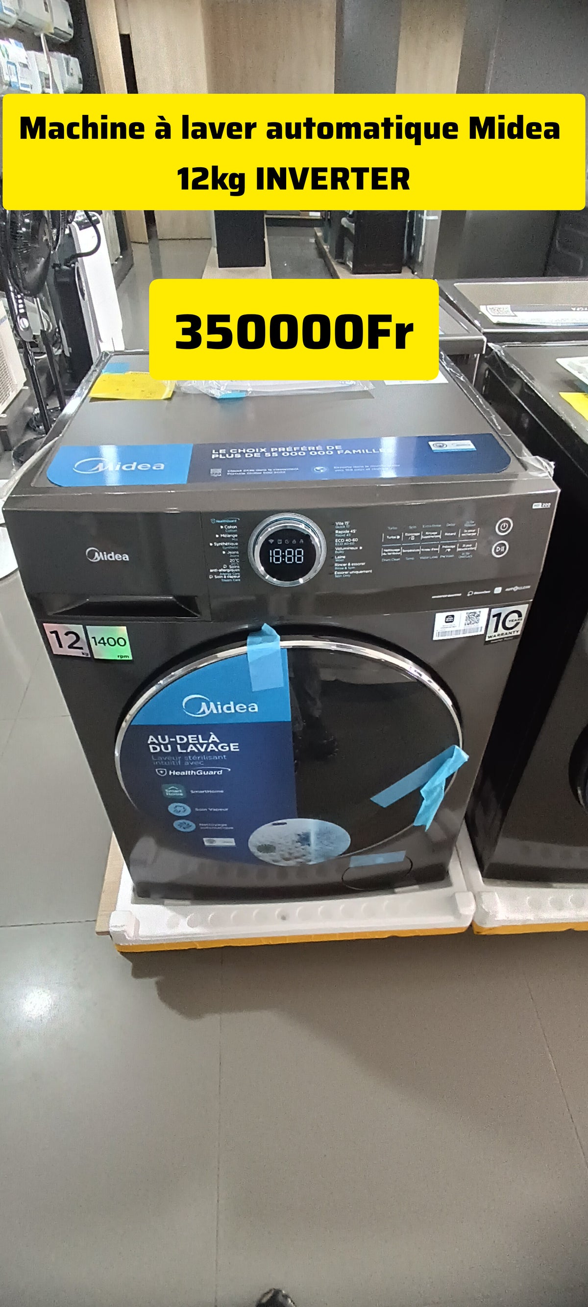 MACHINE À LAVER AUTOMATIQUE MIDEA 12KG INVERTER