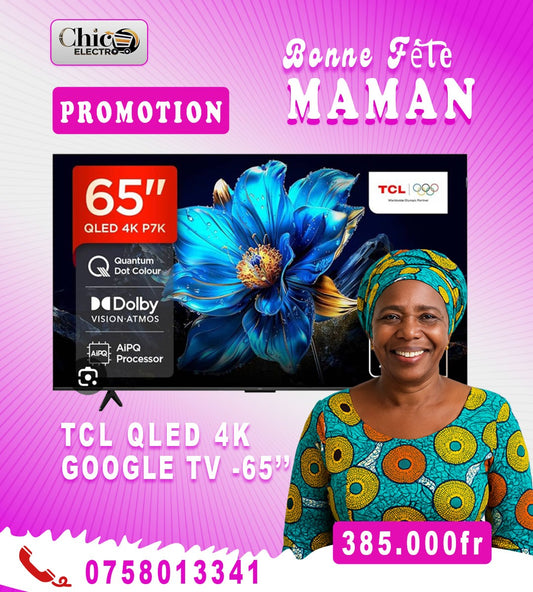 TÉLÉVISION ANDROID TCL 65 POUCES QLED