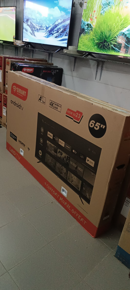 TÉLÉVISION ANDROID SMART TECHNOLOGY 65 POUCES UHD4K