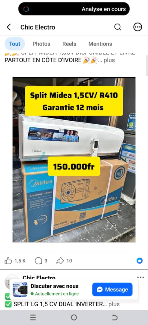 Split Midea 1,5CV/ R410