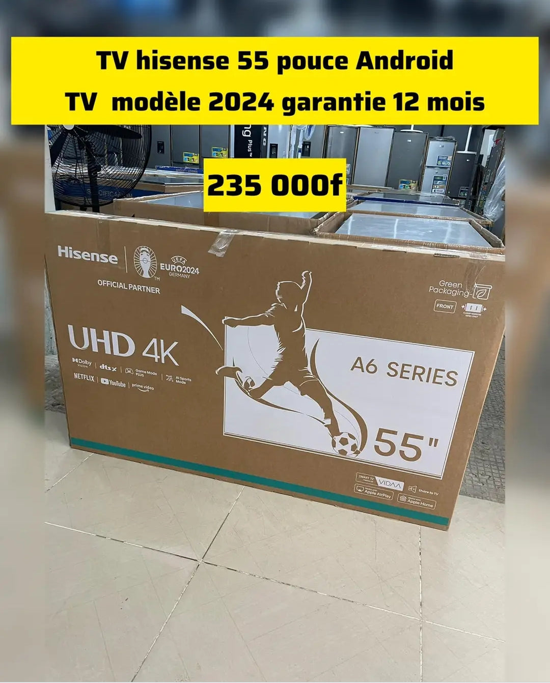 TÉLÉVISION CONNECTÉE HISENSE 55 POUCES UHD4K