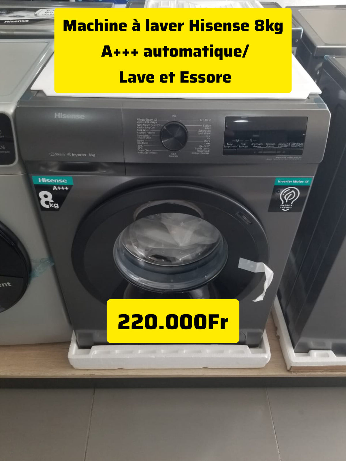 Machine à laver Hisense 8kg A+++