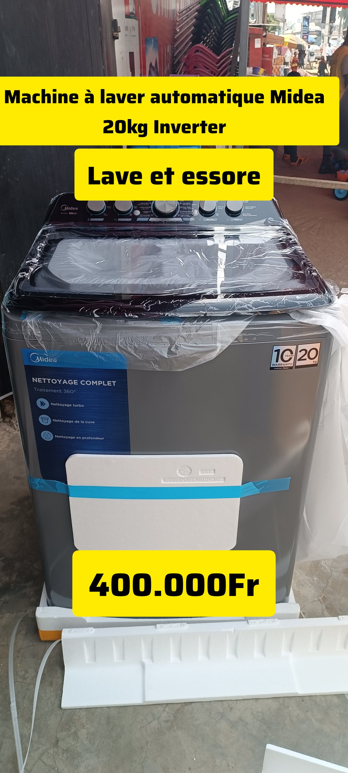 MACHINE À LAVER MIDEA AUTOMATIQUE 20KG